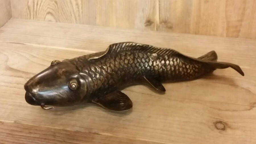 Bronzen Koi KOI KARPER VIS BRONZEN TUINBEELD