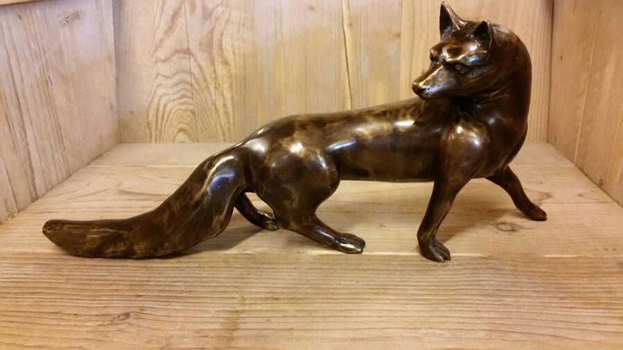 BRONZEN VOS BRONZEN DIERENBEELD TUINBEELD