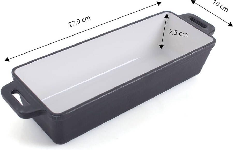 Broodbak ovenschaal van gietijzer braadpan met deksel bakvorm emaille coating voor ovens grill BBQ inductie 1 5 l Ø 28 2 x 12 cm