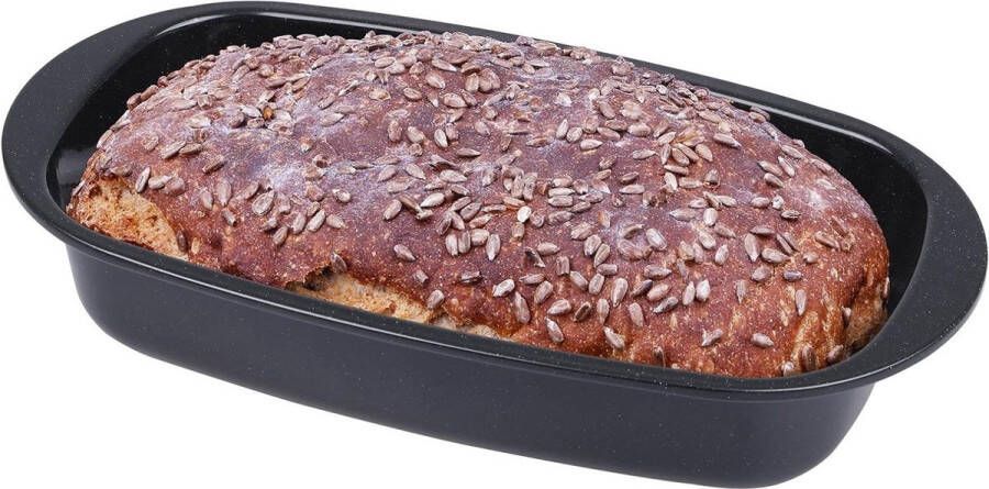 Broodbakvorm 37 x 20 x 7 cm Email zwart gespikkeld Bakvorm met antiaanbaklaag
