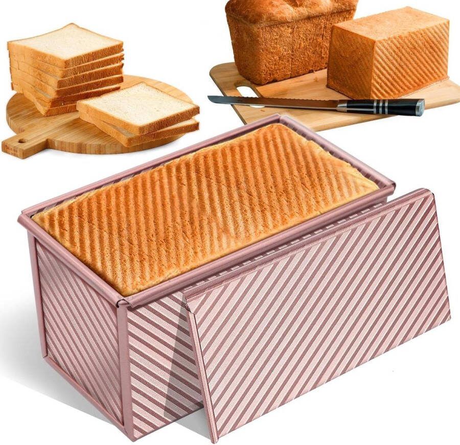 Broodbakvorm 550g deeg roségoud toast anti-aanbak brood bakvorm cake gebak 208 x 12 x 11 cm