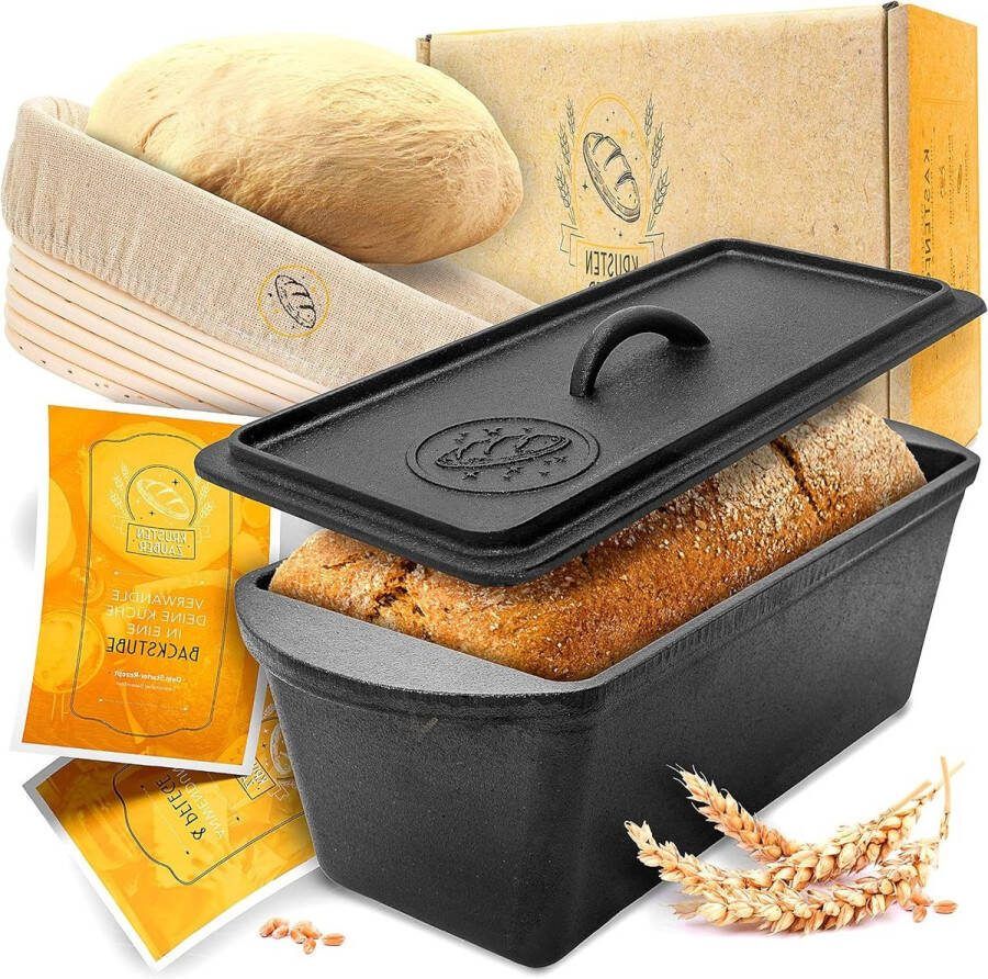 Broodbakvorm met deksel en fermentatiemand robuuste 28 cm gietijzeren bakvorm ideaal voor toastbrood brood bakken accessoires