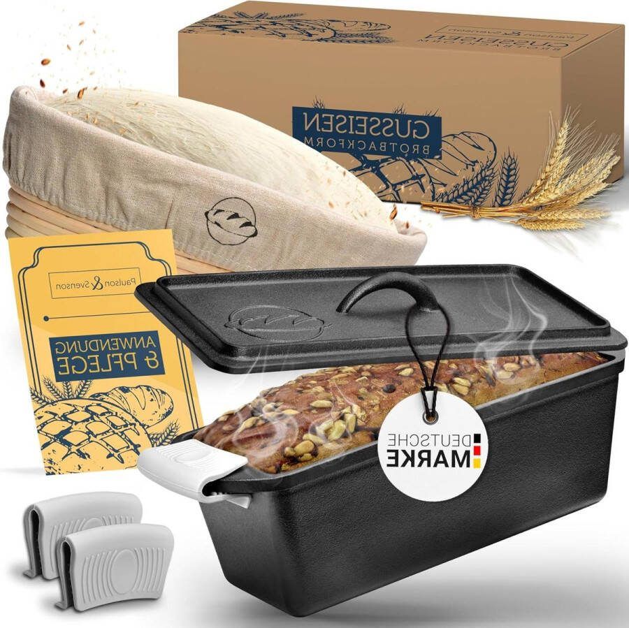 Broodbakvorm met deksel fermentatiemand siliconen handgrepen gietijzeren broodbakvorm bakken koken grillen