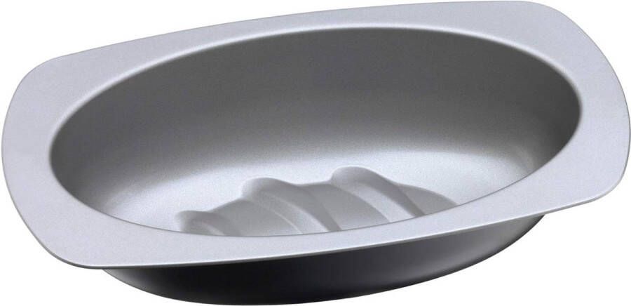 Broodbakvorm ovaal 32 cm 750 g broodvorm met anti-aanbaklaag zuurdesem bestendig greeprand antraciet zwart