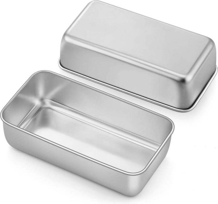 Broodbakvorm set van 2 roestvrij staal rechthoekig brood en cake vaatwasmachinebestendig gezond 235 x 125 x 65 cm