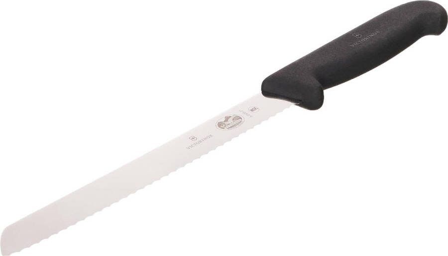 Broodmes Coltello da cucina coltello da pane finitura ondulata fibrox coltello da 21 cm in alluminio kleur zwart