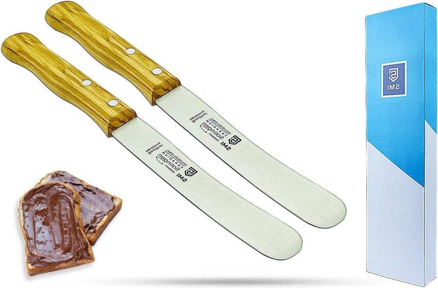 Broodmes en Botermes Set Solingen Ontbijtmes en Tafelmessen Olijfhouten Handvat Made in Germany