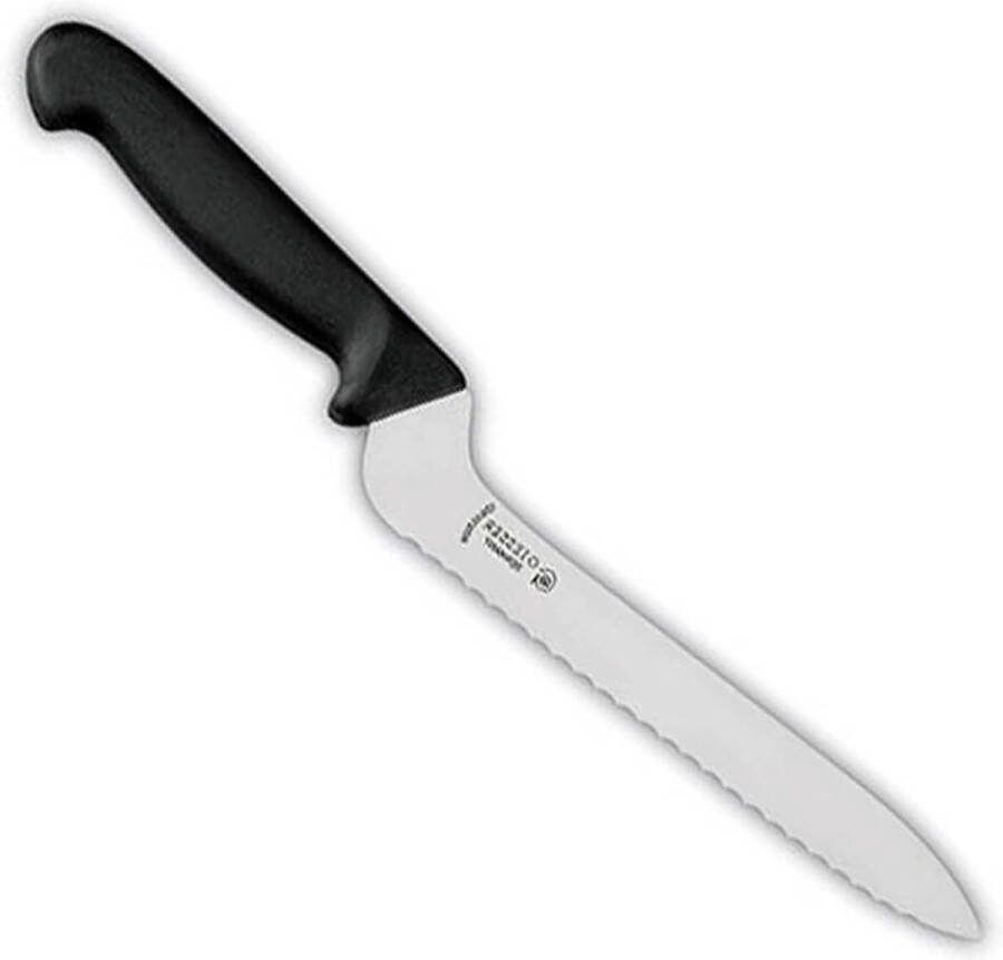 Broodmes met grijze gekartelde rand 18 cm