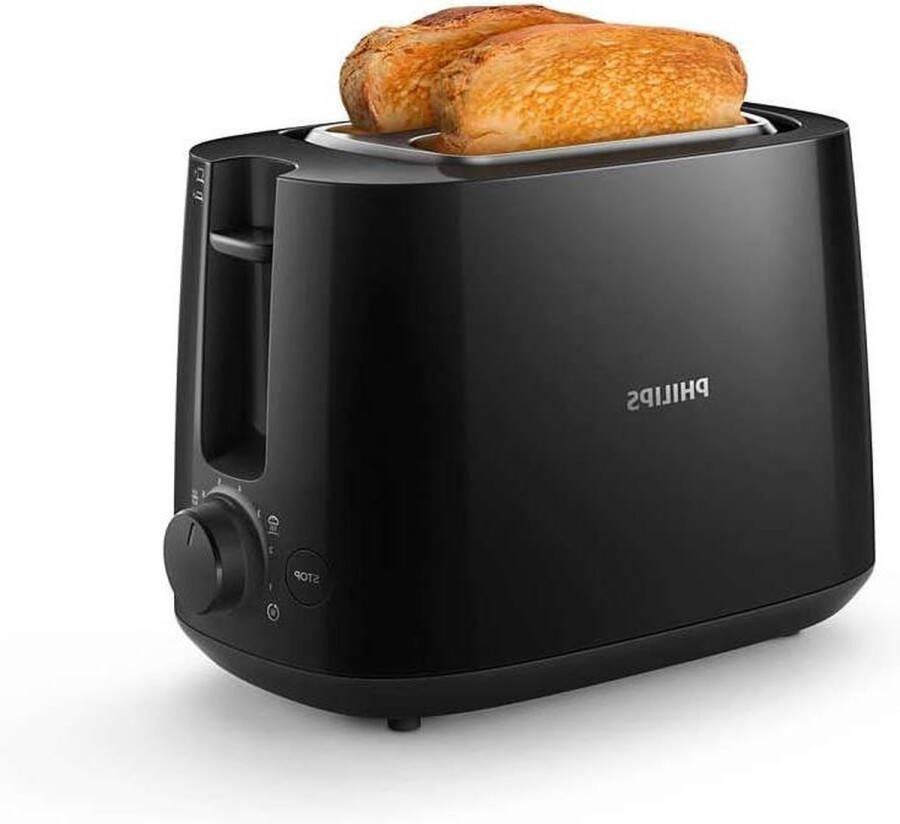Broodrooster 8 Bruiningsstanden 2 Sleuven Ondooifunctie Zwart Bread Slicer