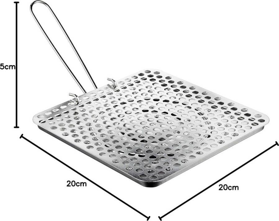 Broodrooster voor gasfornuis vertind ijzer 20 x 20 cm (verpakking van 2)