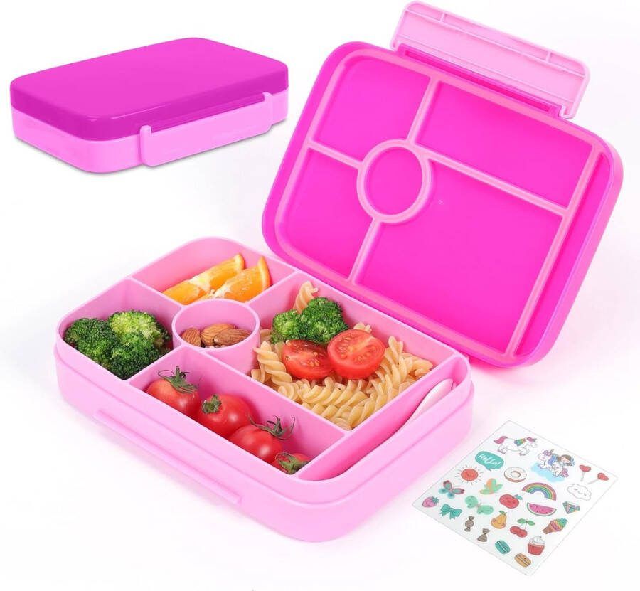Broodtrommel voor kinderen lunchbox met vakken lekvrij Bento Box (paars)