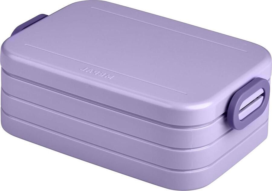 Broodtrommel voor volwassenen Midi lunchbox voor 2 sandwiches of 4 boterhammen Meal prep box met onderverdeling Vivid Lilac
