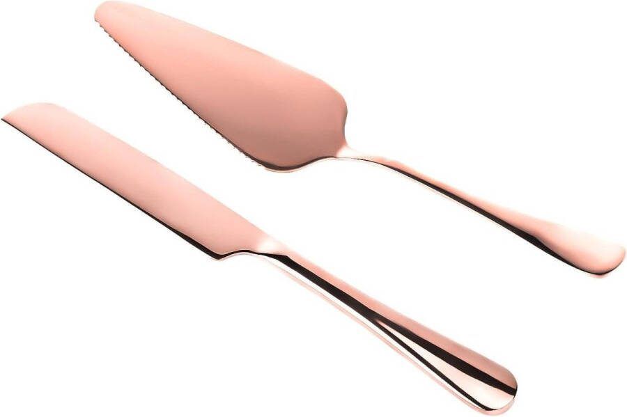 Bruidstaartmessenset Roestvrij Staal Taartsnijset voor Feest Verjaardag Viering Rosé Goud Taartsnijder