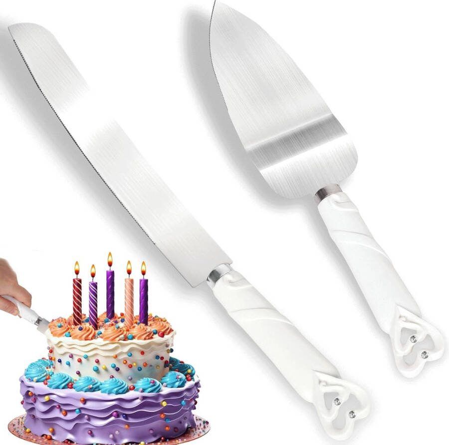 Bruidstaartserveerset taartmes en taartschepserveerset met 13 inch taartsnijder en 10 inch server taartsnijset voor bruiloft feest jubileum