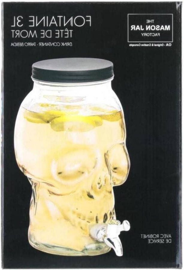 Brunnen Drink Dispenser Stainless Steel Transparent 20 x 18.5 x 30 cm Mason Jar Factory