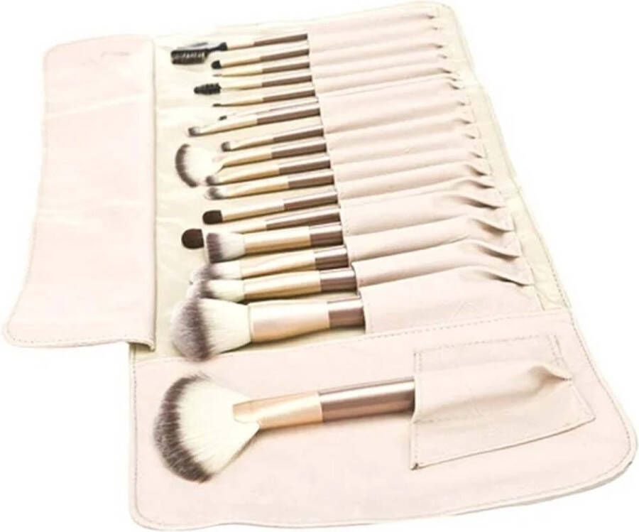 Brush-Oogschaduw-Make Up Kwasten Set Make Up Brush Foundation Kwast Poeder Kwast Make up Cosmetica Kwasten Set -Professionele make-upborstelset Superzacht 3D -18-delig cosmetisch hulpmiddel met opbergtas