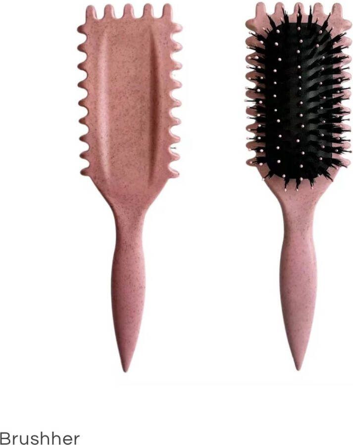 Brushher Curl Define Styling Brush Licht Roze| Haarborstel voor het definiëren van krullen| Curly hair|Curl Defining Styling Brush| CG Methode| CG Proof