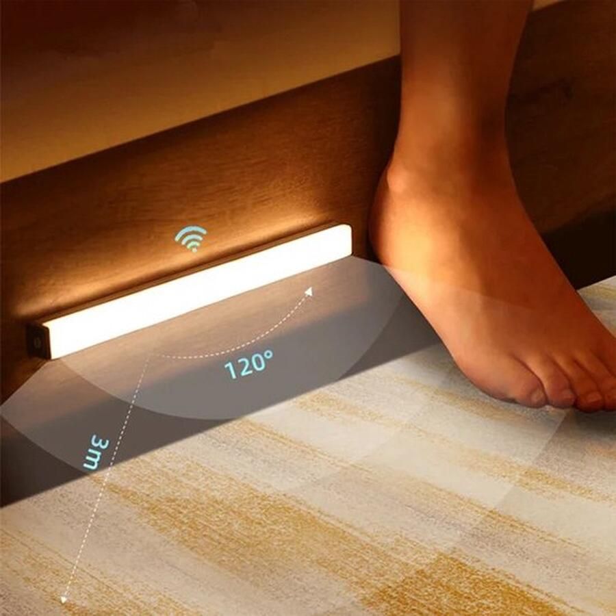 Brylight Nachtlampje Volwassenen 50CM Slaapkamer Bed Verlichting- Draadloos met Sensor- Voeteneinde Licht Wandlamp Oplaadbaar Lamp Oplaadbaar Zonder Boren Onderbouw Verlichting Keukenverlichting Onderbouw Led Nachtlampje kinderen