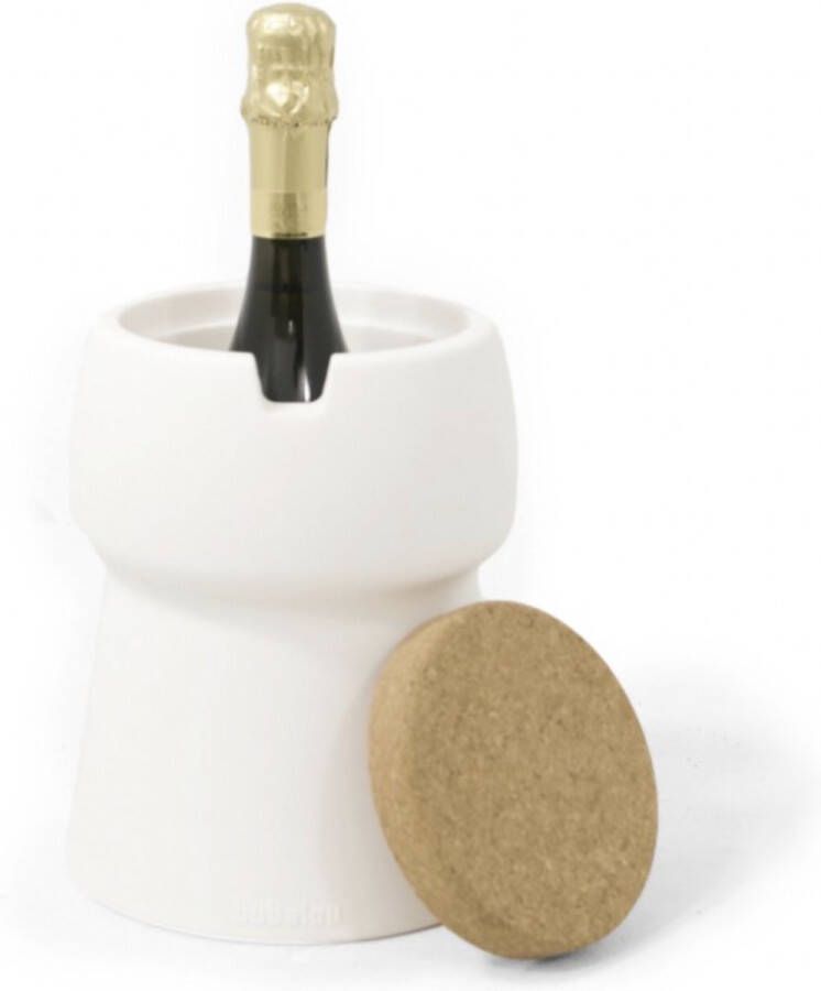 Bubalou Champagnekoeler CHAMP 1-Bottle Cooler Off White Wit Wijnkoeler Wijn Bier Frisdrank Kurk Koeltas Koelbox