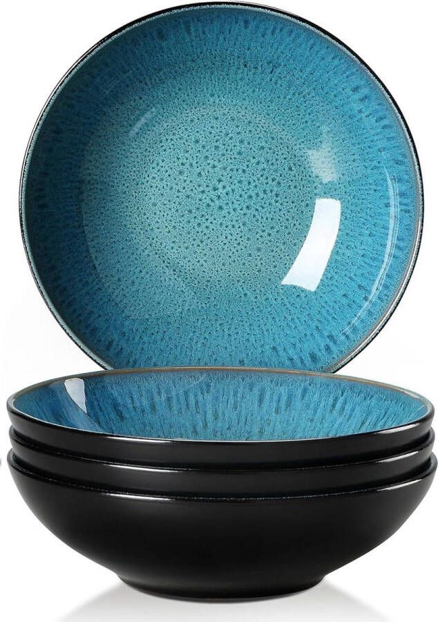 Bubble Tafelservies Geglazuurd Aardewerk 4 Soepborden 850 ml Voor 4 Personen