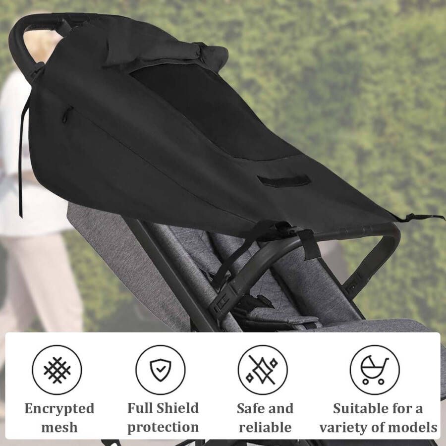 Buggy Zonnescherm Universele Kinderwagen Zonnescherm voor Kinderwagens UV-bescherming Waterbestendig Eenvoudig te installeren met kijkvenster kinderwagens