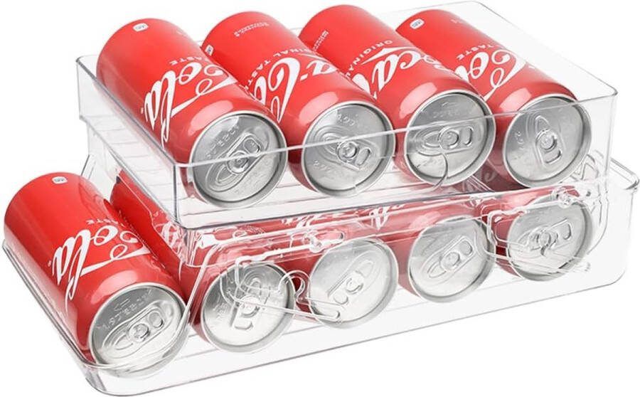 Bugucat Fridge Organiser Can Dispenser Foldable Drinks Cans Organiser Storage Box Boxes for Cupboards Freezer Pantry Fridge Drinks Organiser for Beer Soda (XL)