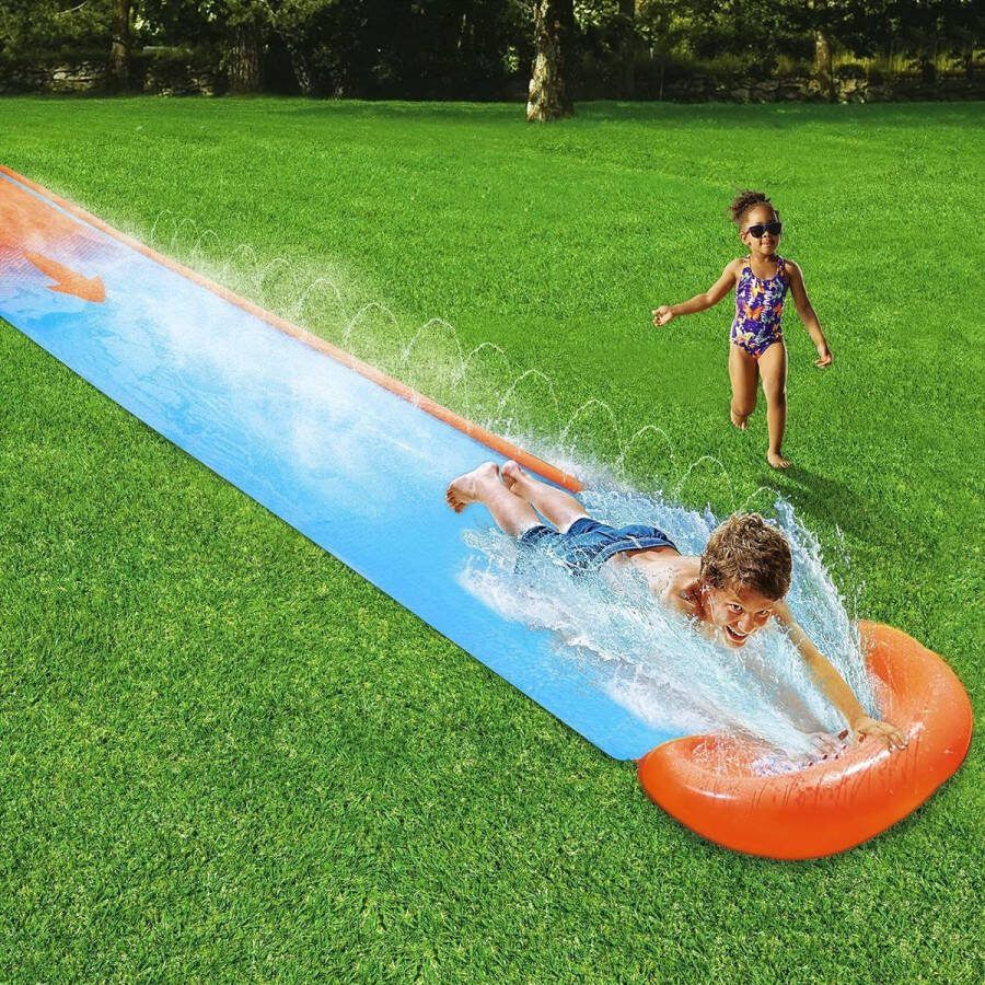 Buikschuifbaan Waterspeelgoed Waterglijbaan Waterslide Watergijlbaan opblaasbaar 4 88m Must have voor in de zomer!