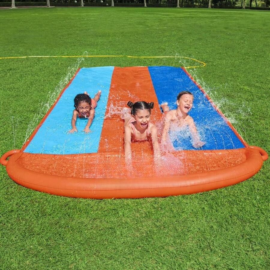 Buikschuifbaan Waterspeelgoed Waterglijbaan Waterslide Watergijlbaan opblaasbaar 4 88m Must have voor in de zomer!