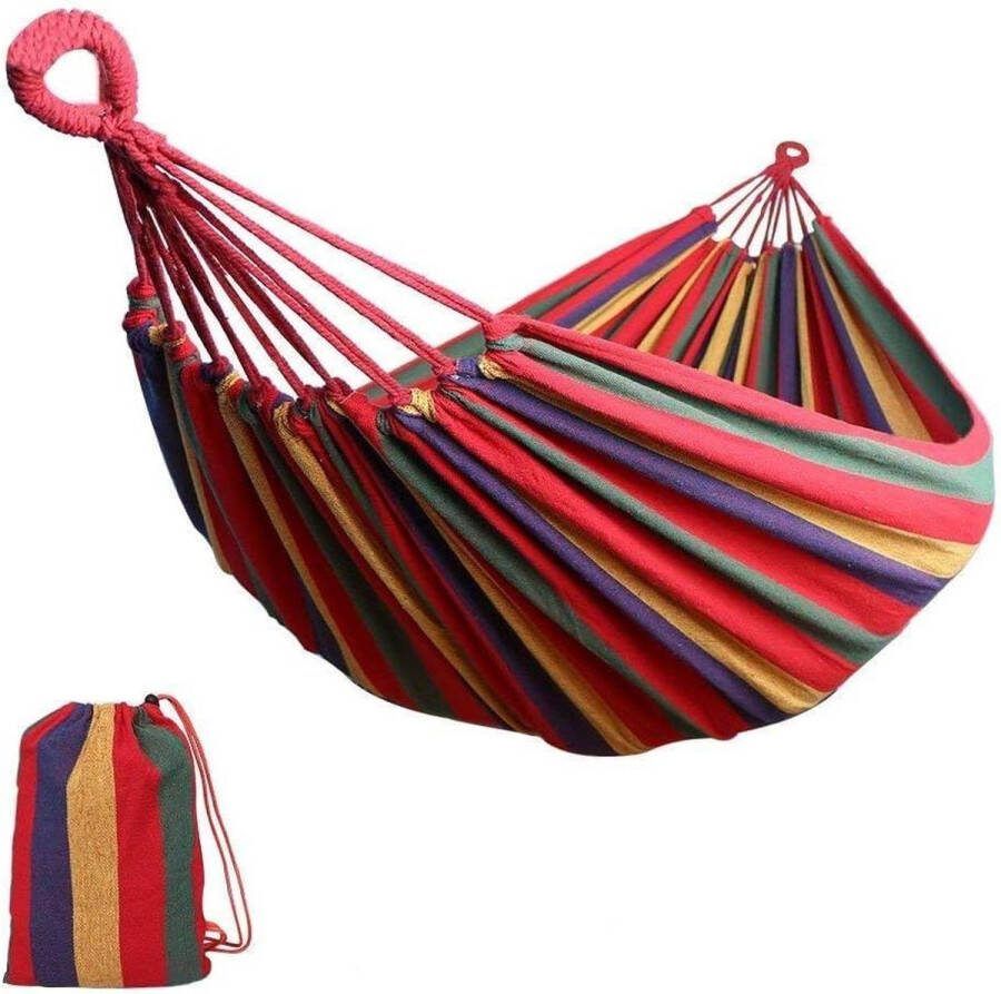 Buiten hangmat katoen meerdere personen dubbele breedte Braziliaanse hangmat tuin reizen camping rood