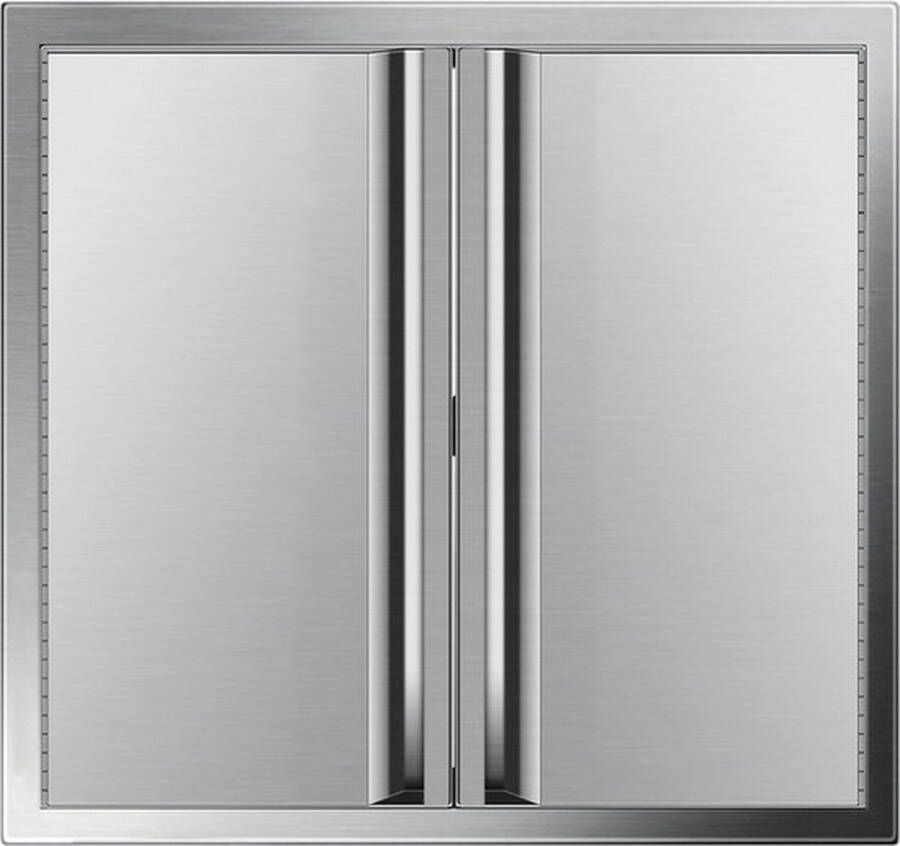 Buitenkeukendeuren 24 x 24 inch BBQ-toegangsdeur 304 geborsteld roestvrijstalen BBQ-deur voor buitenkeuken BBQ-eilan