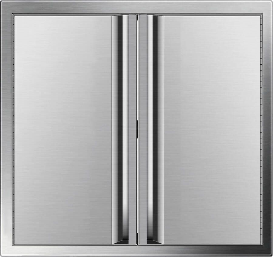 Buitenkeukendeuren 24 x 24 inch BBQ-toegangsdeur 304 geborsteld roestvrijstalen BBQ-deur voor buitenkeuken BBQ-eilan