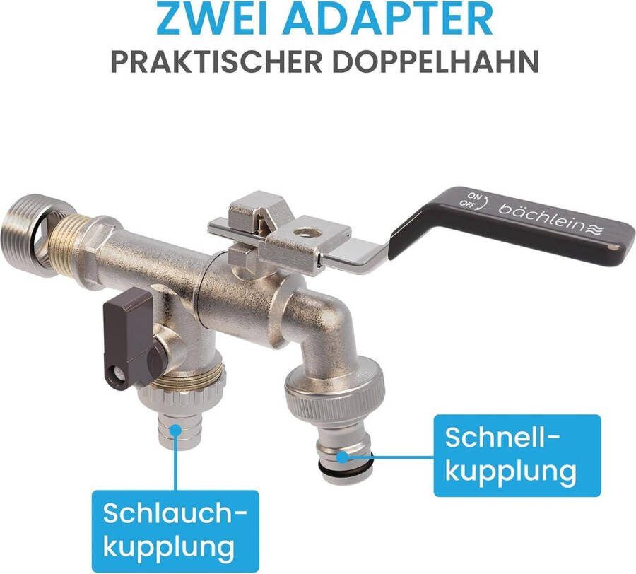 Buitenkraan Dubbele kraan dubbele kraan met 1 2 en 3 4 inch aansluiting Dubbele kraan voor de tuin antraciet om af te sluiten
