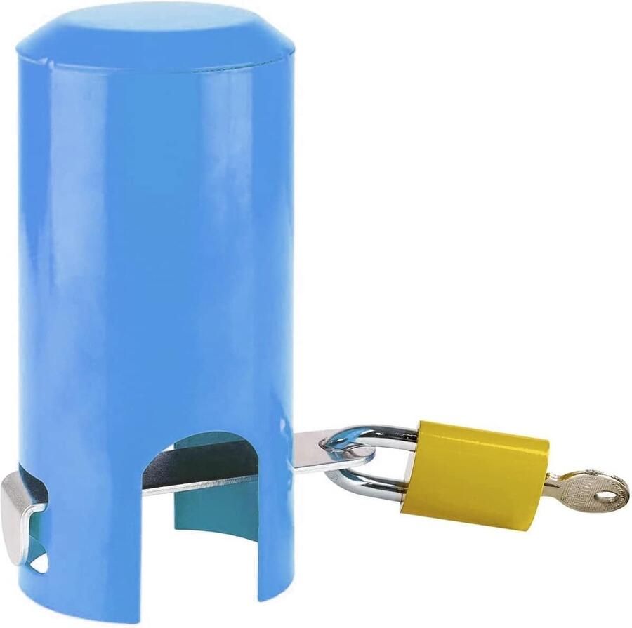 Buitenkraanvergrendelingssysteem van metaal afsluitbare kraanafdekking kinderbeveiliging antidiefstalwaterkraanvergrendelingen voor buitenkranen multifunctioneel ijzeren beschermslot voor parktuin (blauw)