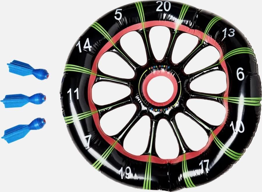 Buitenspel Darten Pool Darts Zwembadpret Opblaasbaar waterspel Kinderspeelgoed 90cm diameter +6 jaar Met drie pijlen Actieve bezigheid Vakantie Spelen