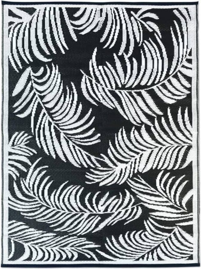 Buitentapijt Coco Tropical zwart en wit 180 x 280 cm