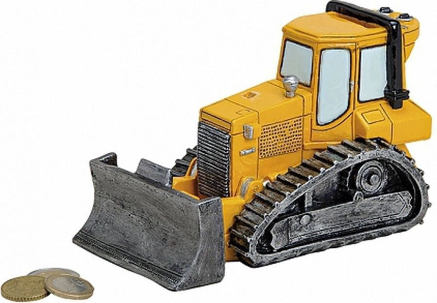 Merkloos Spaarpot bulldozer 17 cm polystone cadeau spaarpotten