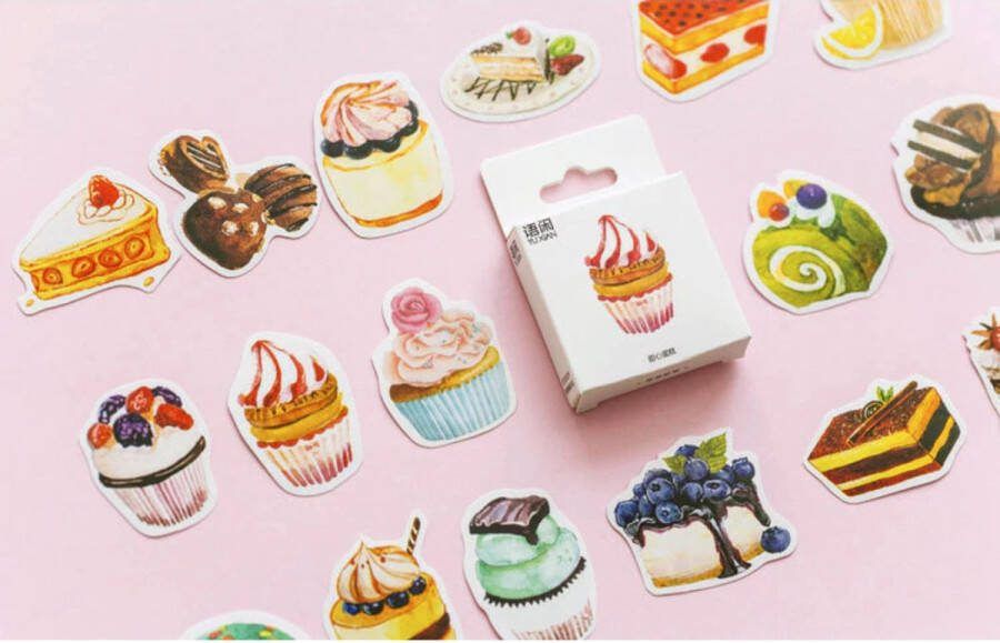Bullet Journal Stickers Planner Agenda Stickers 50 Stuks Cakes Taarten Muffins Cupcakes Cartoon Scrapbook stickers Laptop stickers Telefoon stickers Bujo stickers volwassenen en kinderen