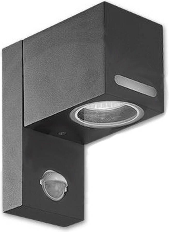 Bundelpakket LED Buiten Wandlamp vierkant Met Sensor Incl. Spot