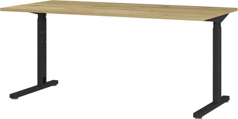 Bureau Discovery Eiken Grafiet 160x80cm Hoogte 80 cm In hoogte verstelbaar