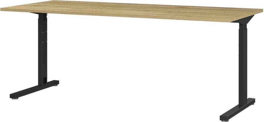 Bureau Discovery Eiken Grafiet 180x80cm Hoogte 80 cm In hoogte verstelbaar