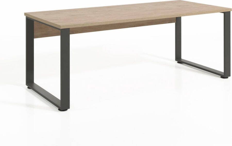 Bureau Edison Eiken Zwart 200x80cm Hoogte 73 cm