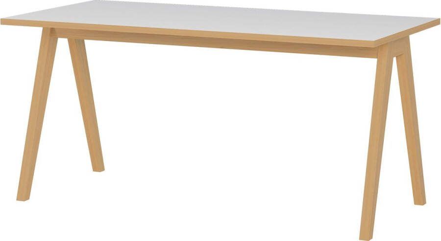 Bureau Knut Eiken Wit 160x80cm Hoogte 75 cm