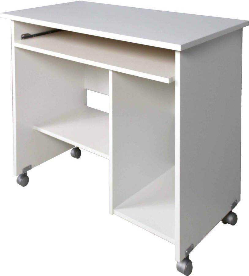 Bureau Malmö Wit 90x48cm Met opbergruimte Hoogte 72 cm