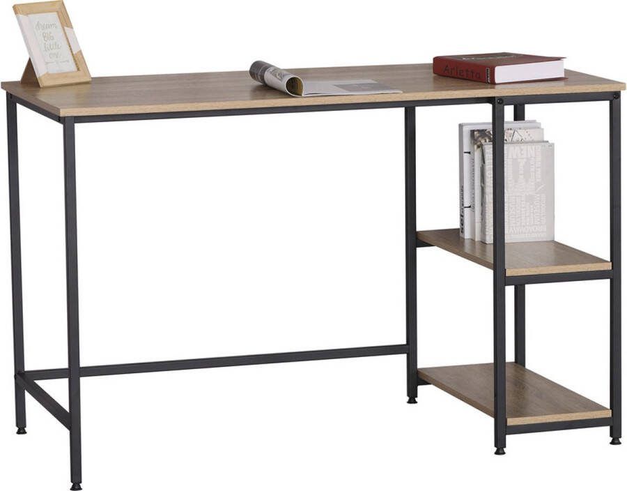 Bureau Nancy Sonoma MDF 120x60cm Met opbergruimte Hoogte 77 cm