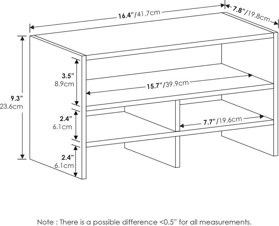 Bureau-organizer Plank Boekenkast hout wit 19 8 (D) x 41 7 (B) x 23 6 (H) cm