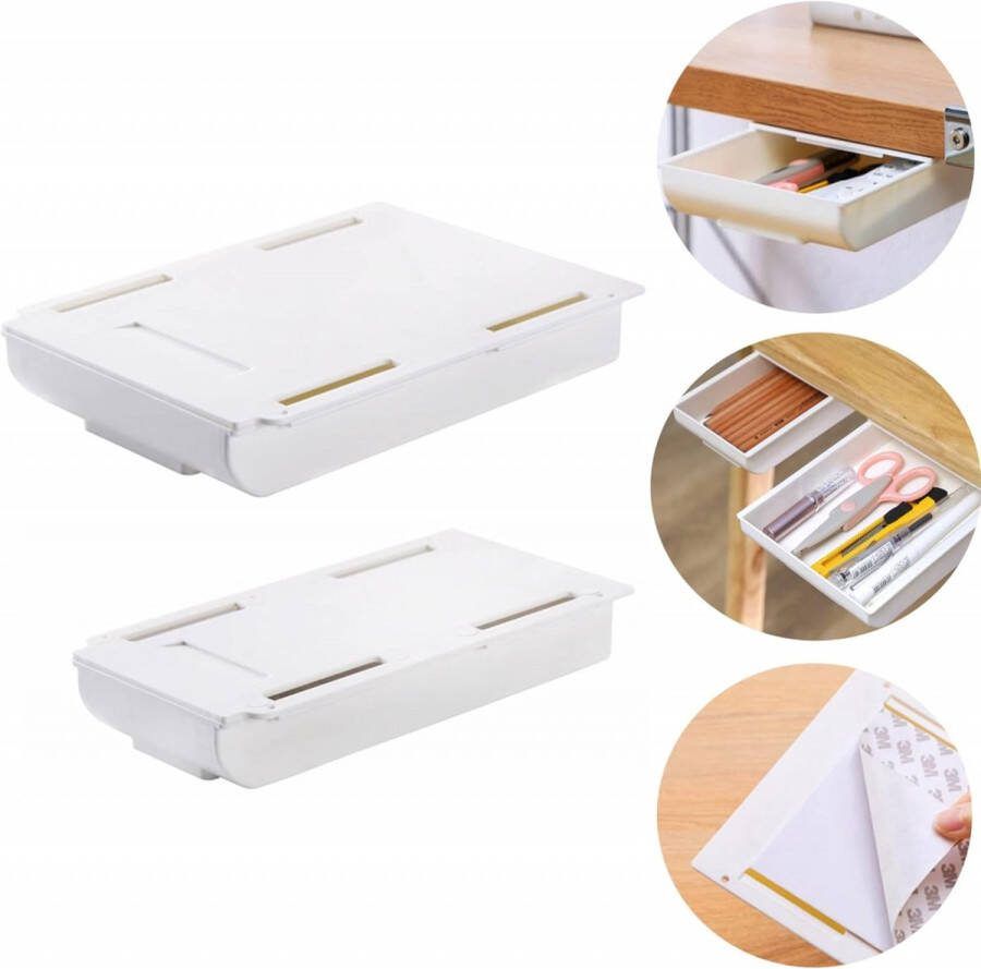 Bureaulade organizer 2 Stuks Bureau organizer ladeverdeler Zelfklevende lade Onder bureaulade-organizer Lade onder bureau verborgen bureaulade organizer zelfklevende lade voor thuis bureau commode