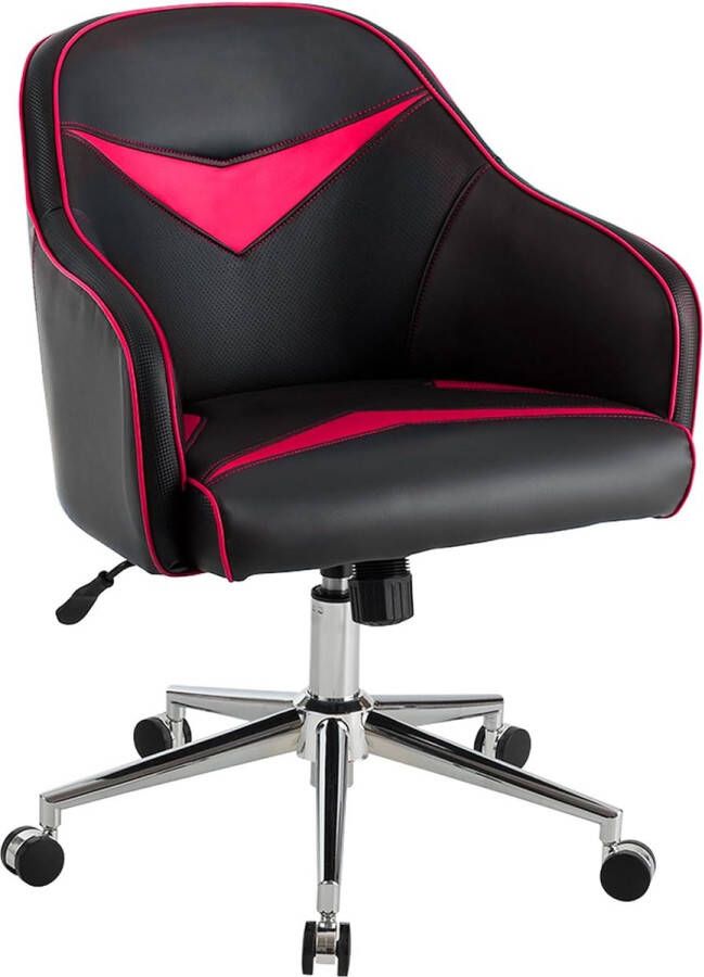 Bureaustoel comfortabele bureaustoel in hoogte verstelbare computerstoel tot 120 kg belastbaar gamerstoel gamingstoel voor thuiskantoor kantoor (rood)