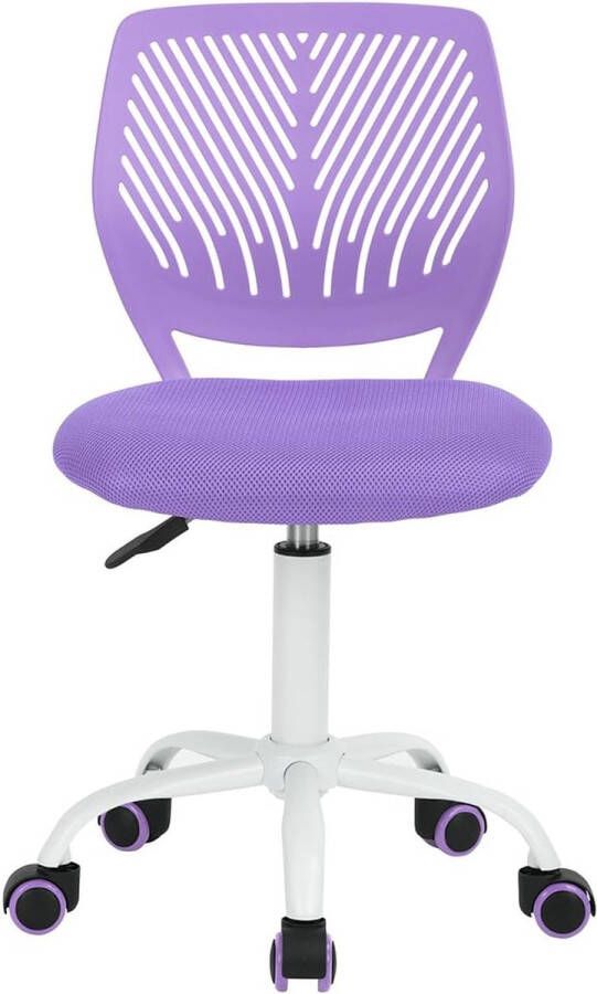 Bureaustoel computerstoel stoffen zitting bureaustoel draaistoel zonder arm violet