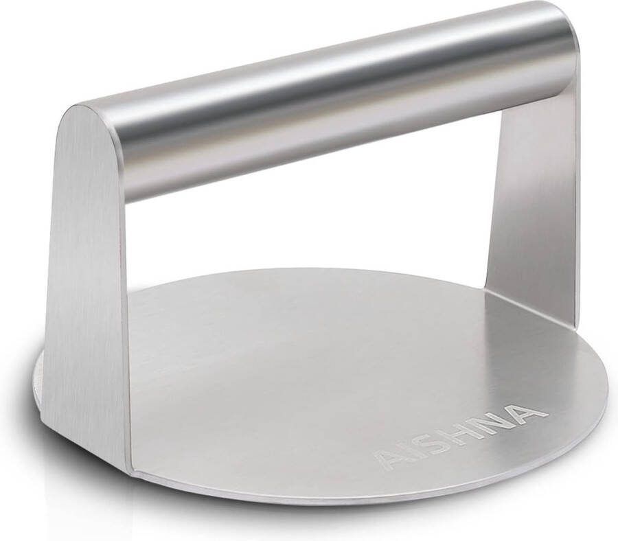 Burger Press RVS grillpers 5 inch RoundPress Burger Smasher voor Flat Top Grill grillen knijpvet gemakkelijk te reinigen antiaanbaklaag vaatwasser mogelijk (rond)