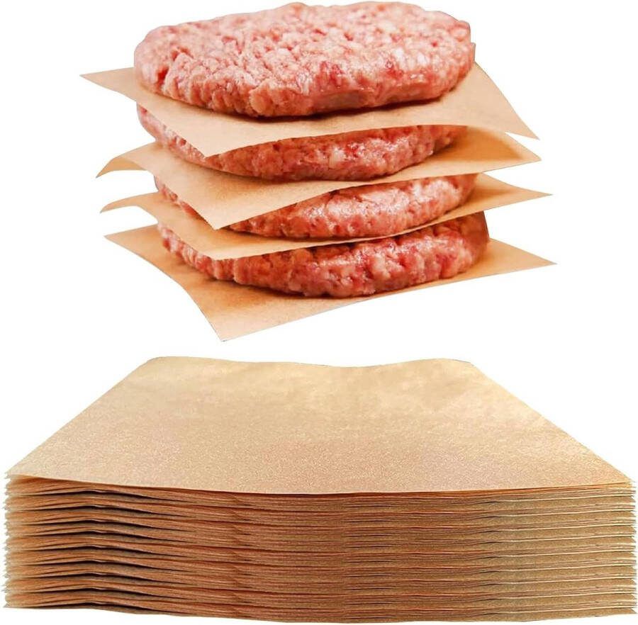 Burgerpapier met anti-aanbaklaag 500 stuks 14 x 14 cm bakpapier voor burgerpers ideaal voor Smash Burgers hamburgers pattie perspapier HTML content needed smash burger